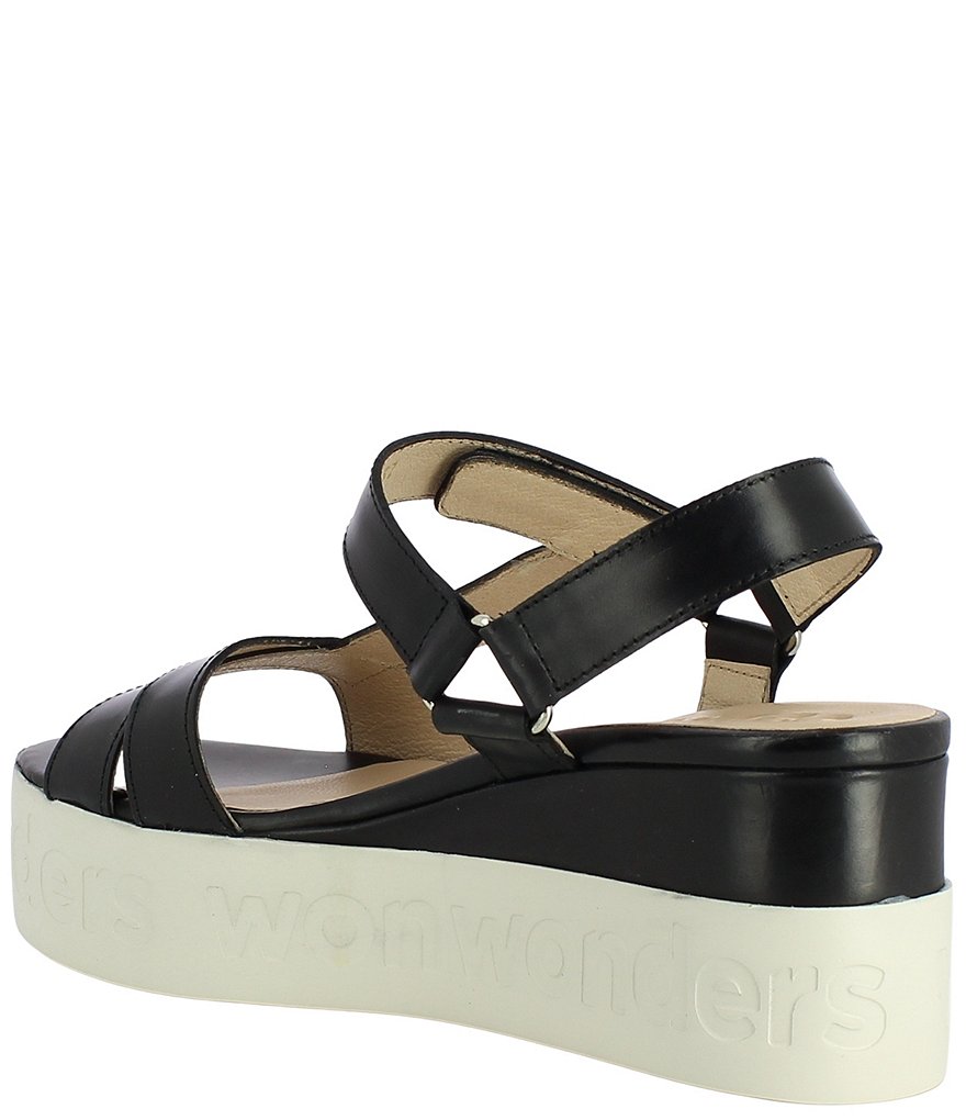 Wonders Mia Leather Lightweight Platform Wedge Sandals