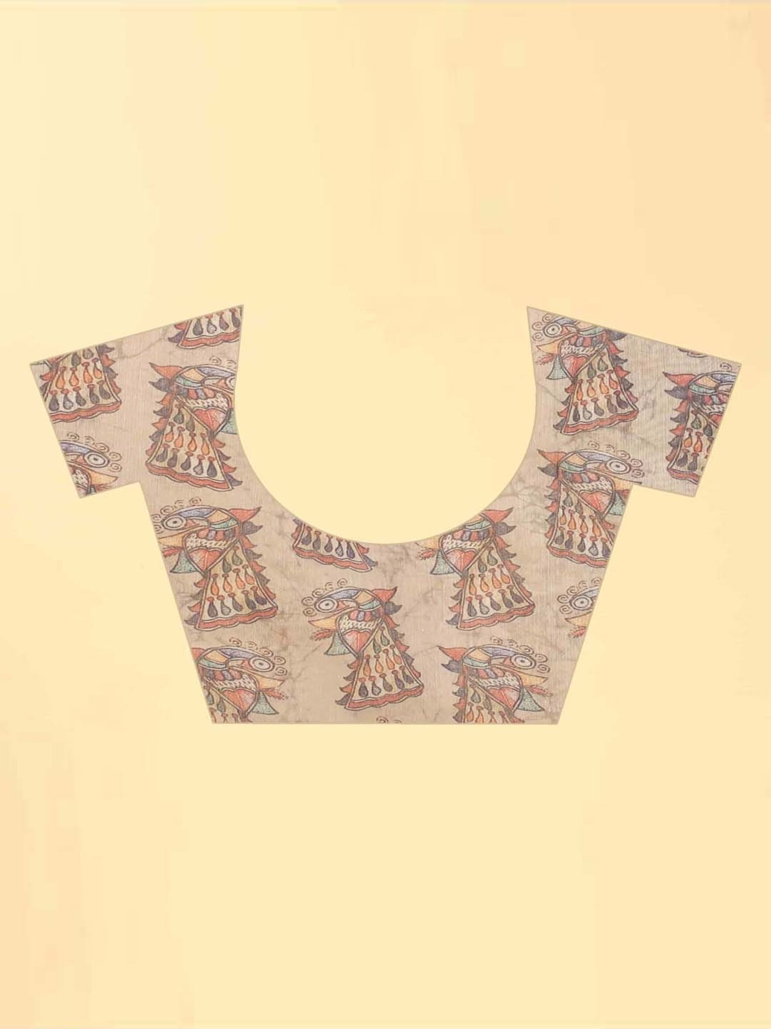 Silk Land Blue Printed Saree With Unstitched Blouse