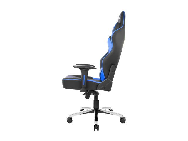 AKRacing Master Series MAX PU Leather Gaming Chair, 4D Adjustable Armrests, 180 Degrees Recline - Black/Blue (AK-MAX-BK/BL)