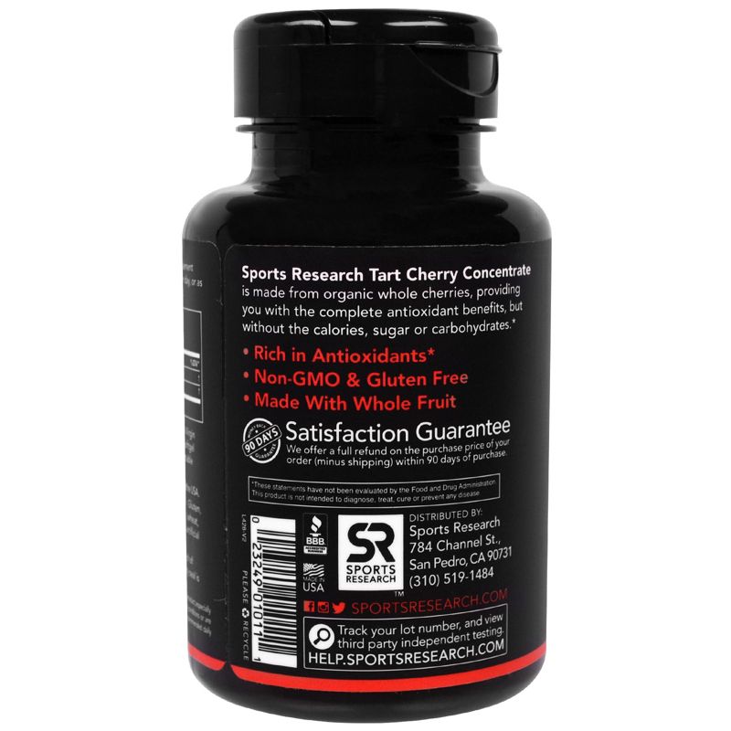 Sports Research Tart Cherry Concentrate, 800 mg, 60 Softgels, Greens and Superfood Supplements