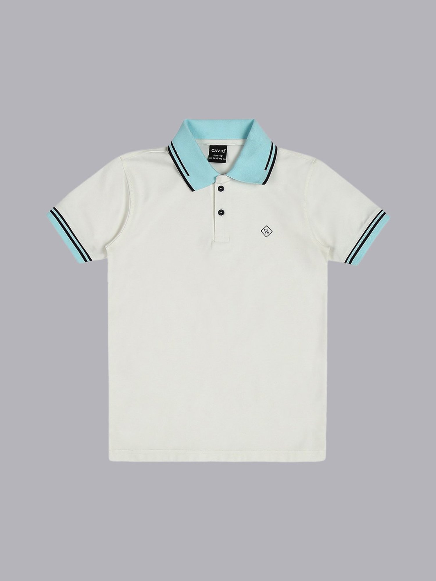 Pantaloons Junior Multicolor Cotton Striped Polo T-Shirt