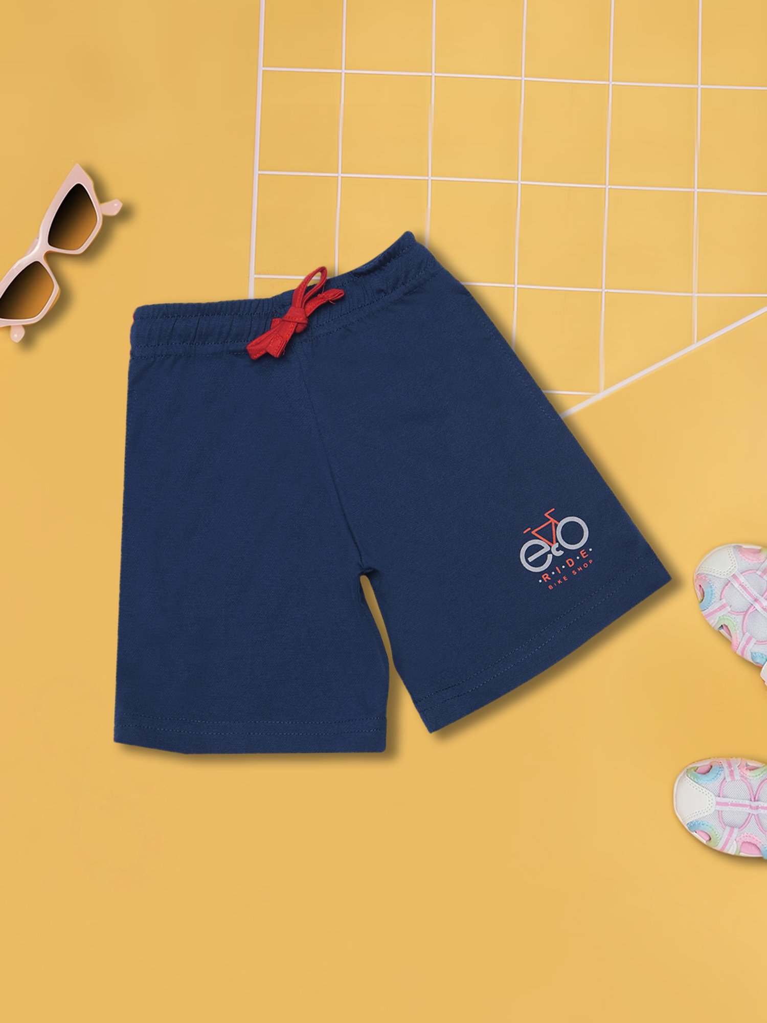 Dollar Boys Navy Solid Bermuda