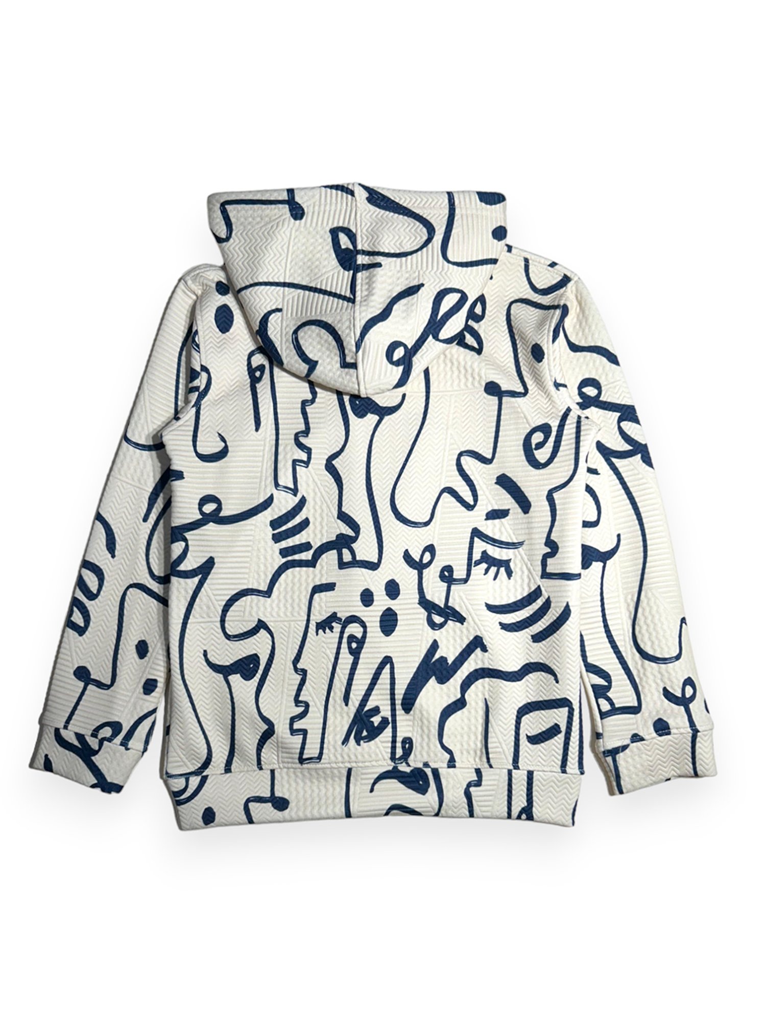 Cavio Kids Blue Printed Full Sleeves Sweatshirt