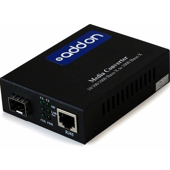 Addon 10/100/1000Base-Tx(Rj-45) To Open Sfp Port Media Converter With Eur Standard Power Supply