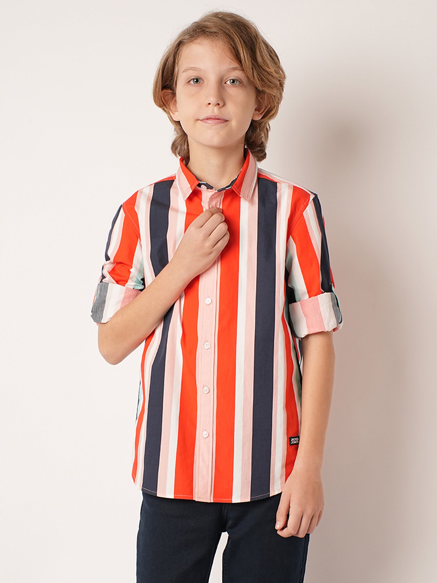 Jack & Jones Junior Multicolor Striped Full Sleeves Shirt