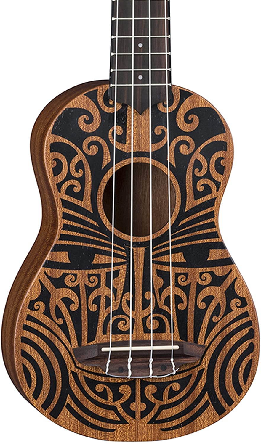 Luna Guitars Uke Tribal Mahogany Soprano Ukulele