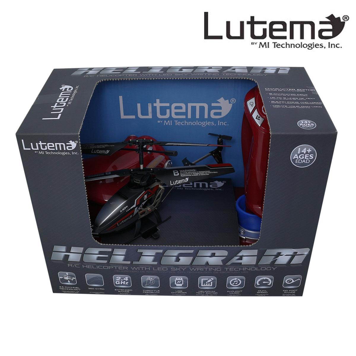 Lutema 2.4GHz Heligram Flight Simulator Remote Control Helicopter with LED SkyText TechnologyRed