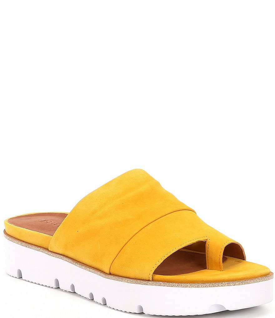 Gentle Souls Lavern Suede Toe Thong Platform Sandals