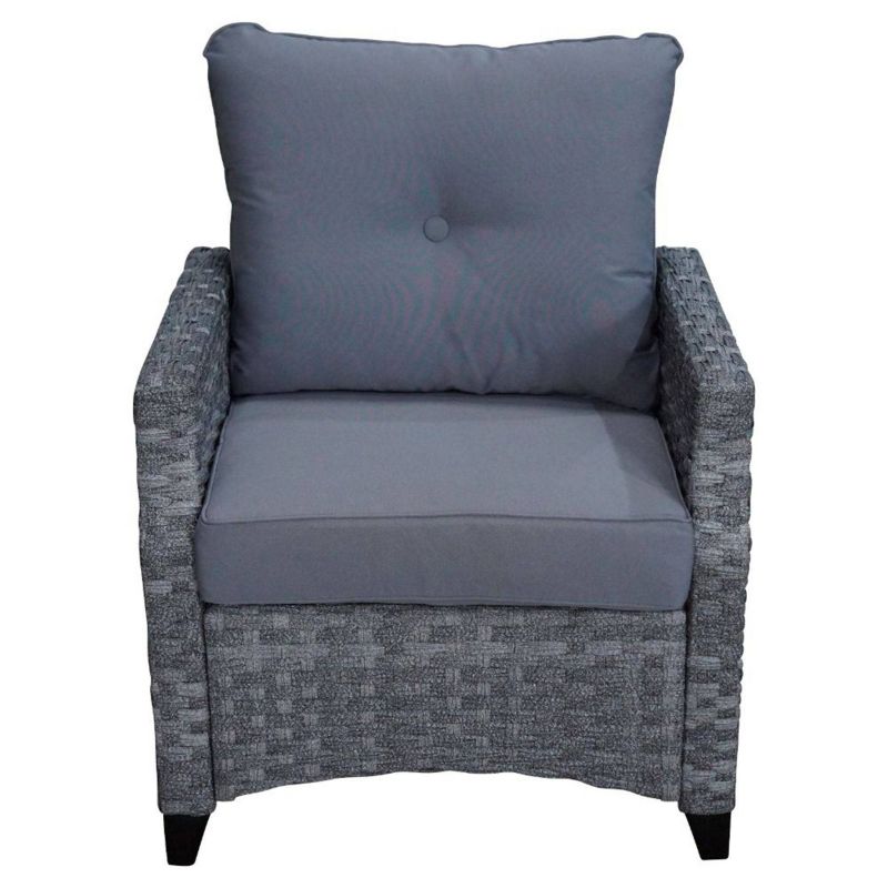 Costa Mesa 3pc Seating Set of 2 Club Chairs & 1 End Table - Gray - Courtyard Casual