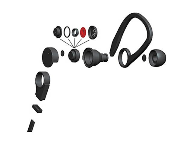 Fuji Labs Red AUFJ-SQNTS306RE Sonique SQ306 Premium Titanium  In-Ear Headphones