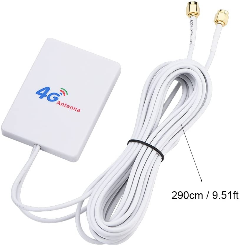 4G/3G LTE Antenna 28dbi High Gain 4G 3G Network Ethernet Outdoor Signal Amplifier for WiFi Router Mobile for Huawei E398/E3276/E392(TS9 Male)