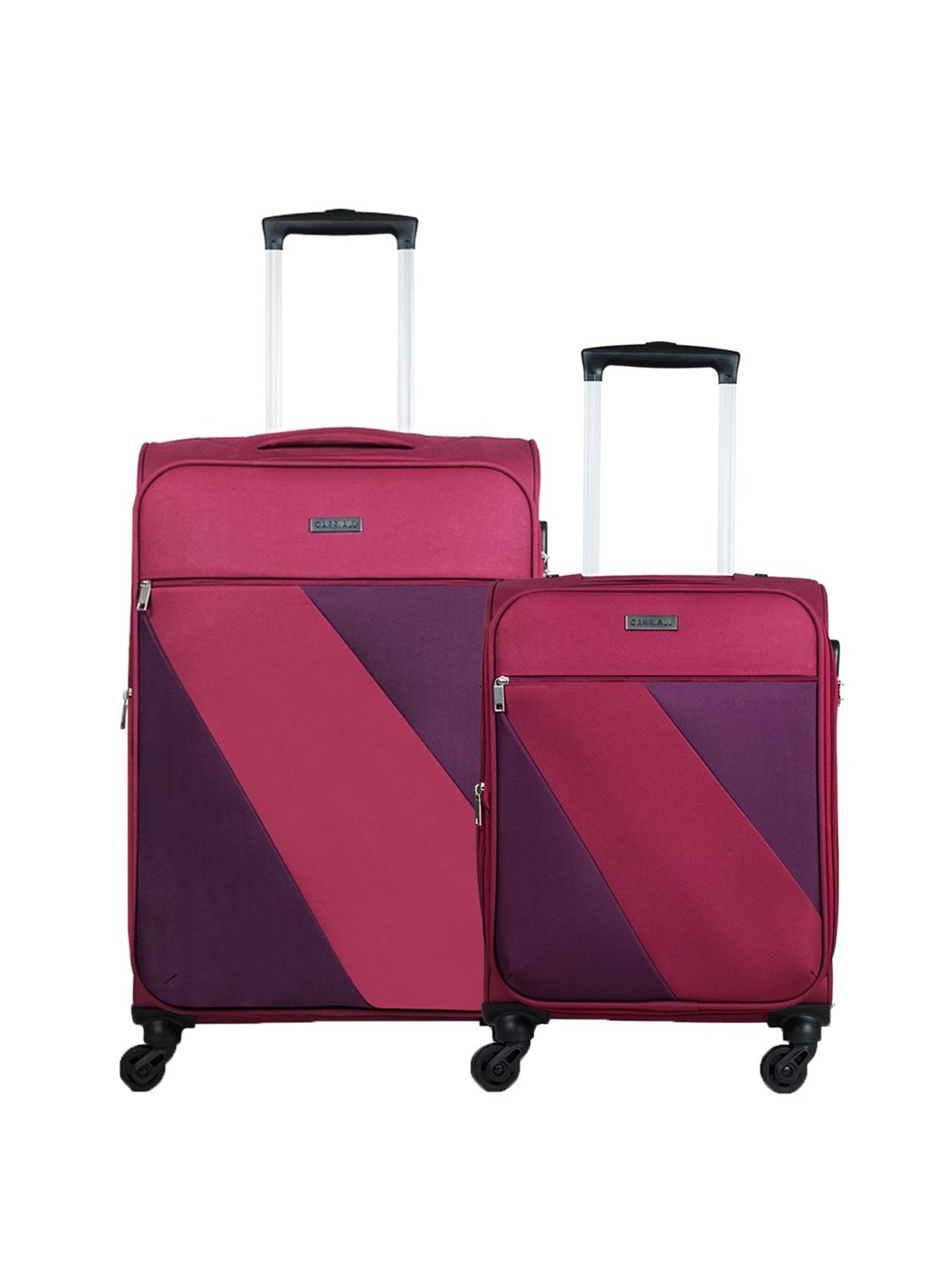 Carriall Red 4 Wheel Medium Soft Cabin Trolley Pack of 2 - 43 cm