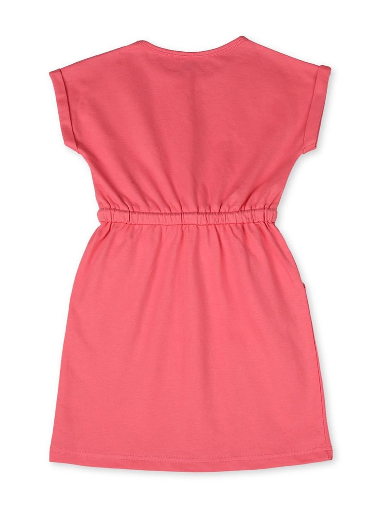 Gini & Jony Kids Pink Cotton Regular Fit Dress