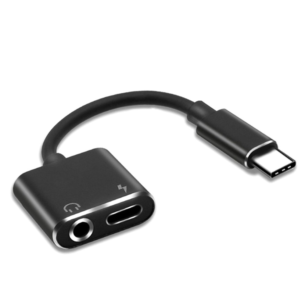 2 in 1 Type-C Audio Charging Adapter(Black)