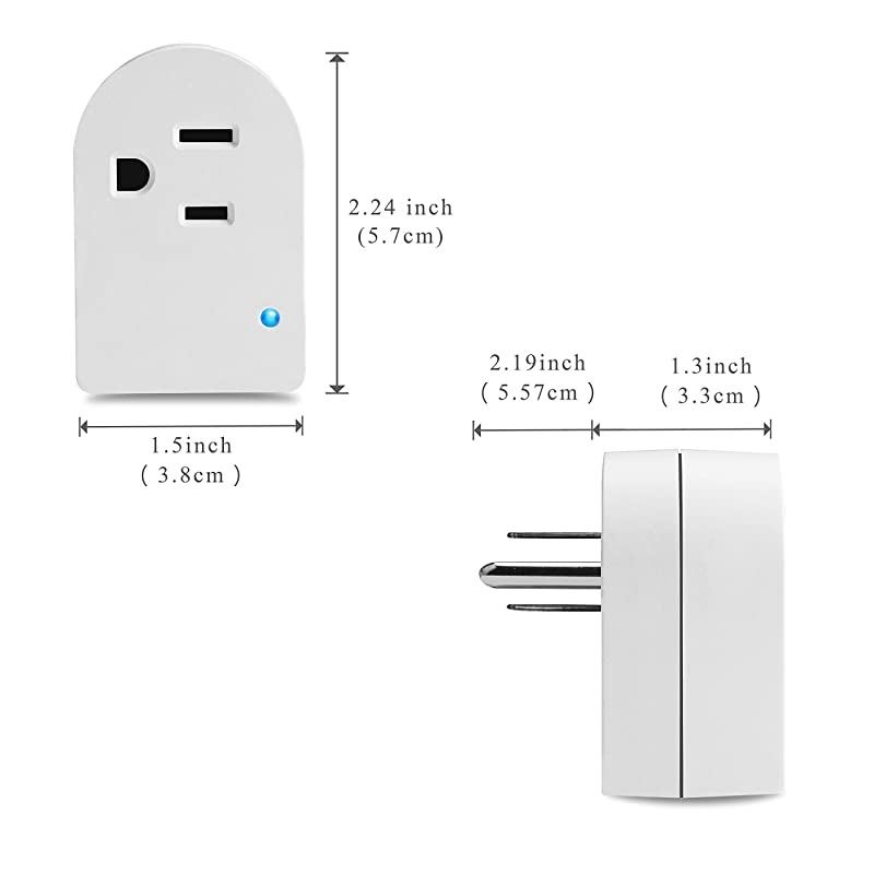 Surge Protector Plug, Grounded Outlet Wall Tap Adapter with Indicator Light, 1 Outlet,245J/125V, UL, White, 3Pack