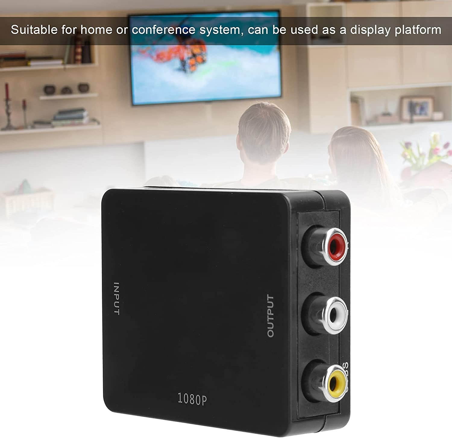 Estink High Definition Multimedia Interface to AV Converter, Video Audio Adapter 1080P,No Driver,Supports Two Standard TV Formats, NTSC and PAL(Black)