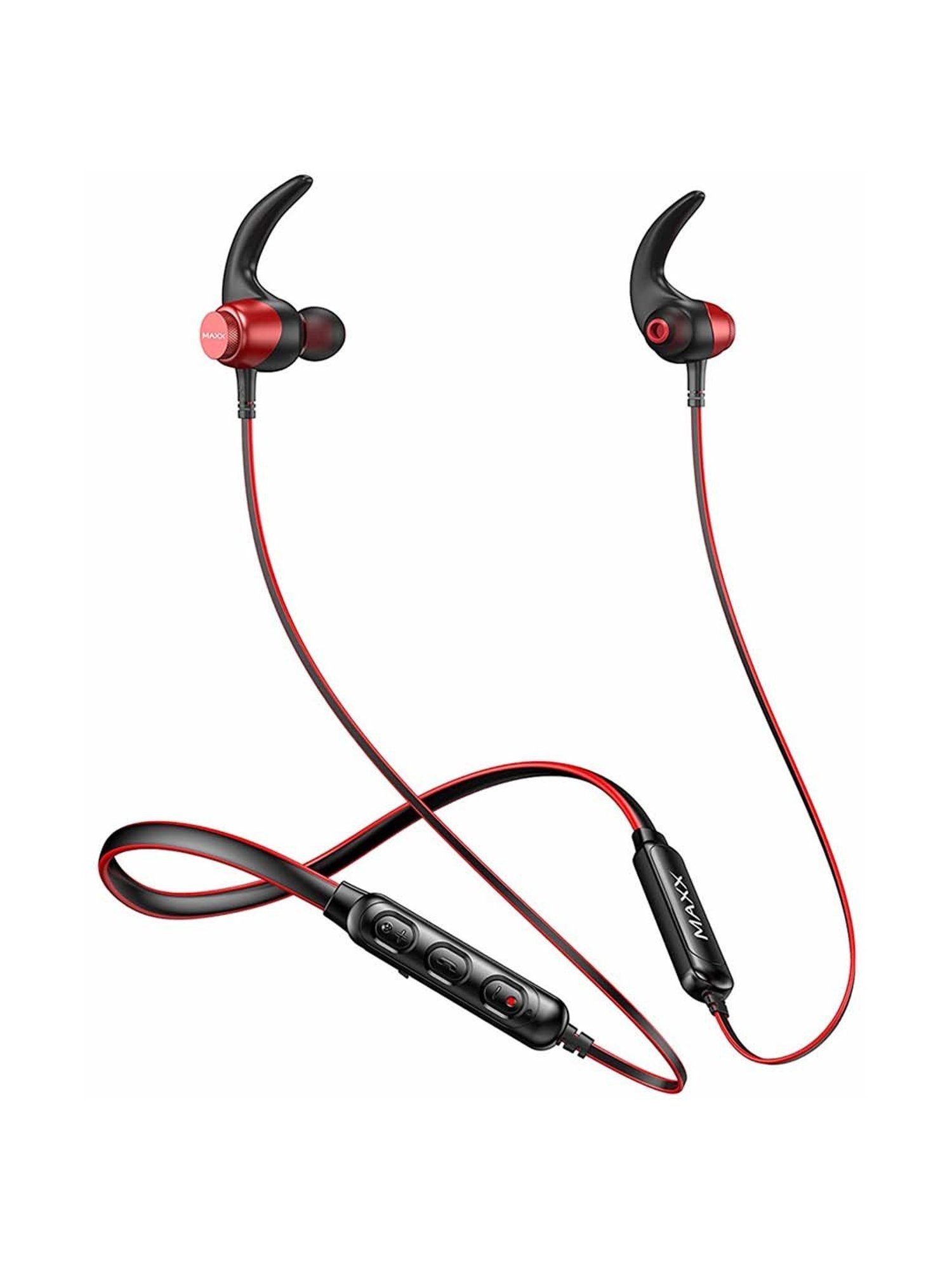 Maxx NX6 Wireless Neckband with Noise Cancellation (Black/Red)