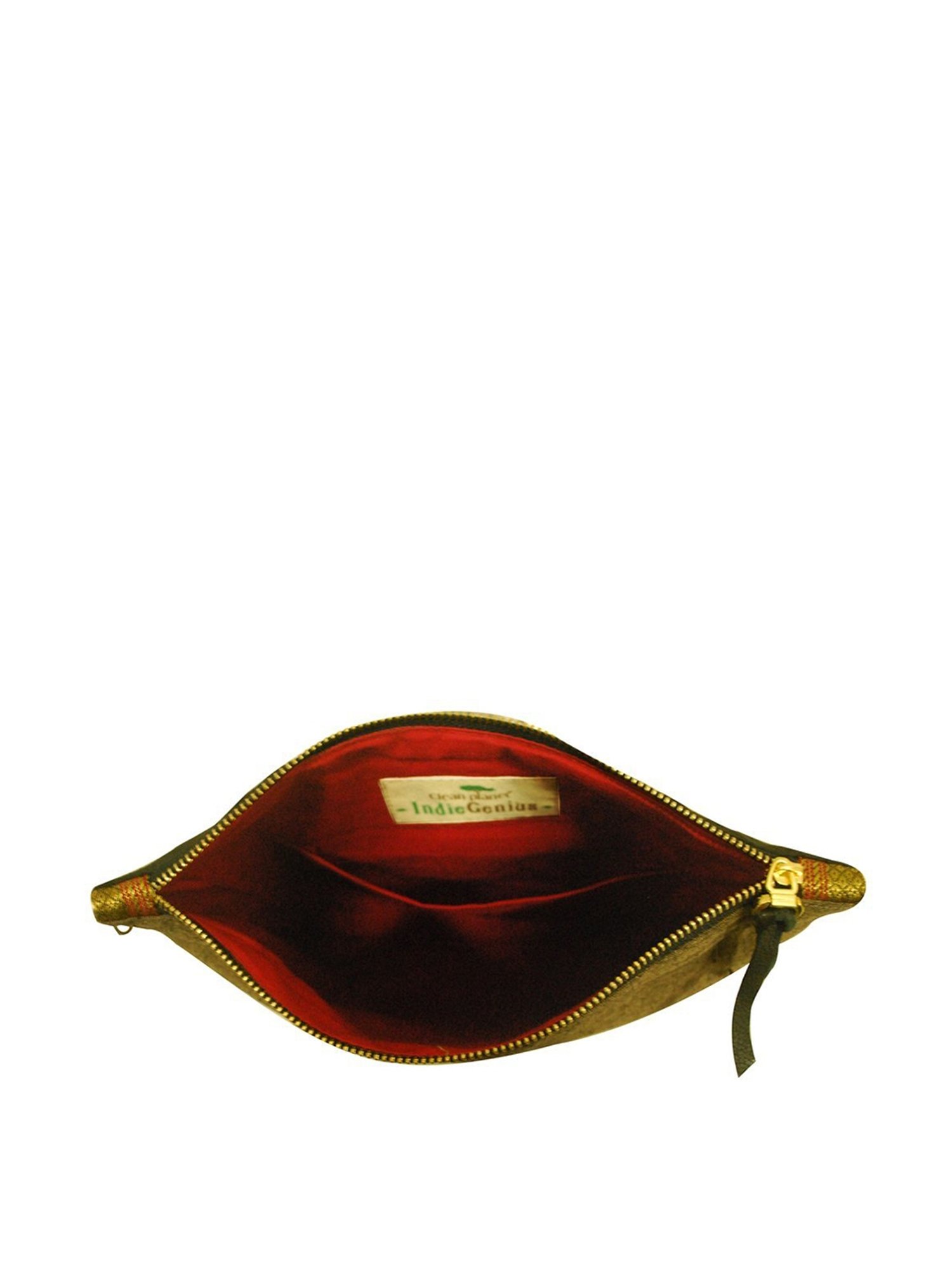 Clean Planet Green Textured Small Pouch