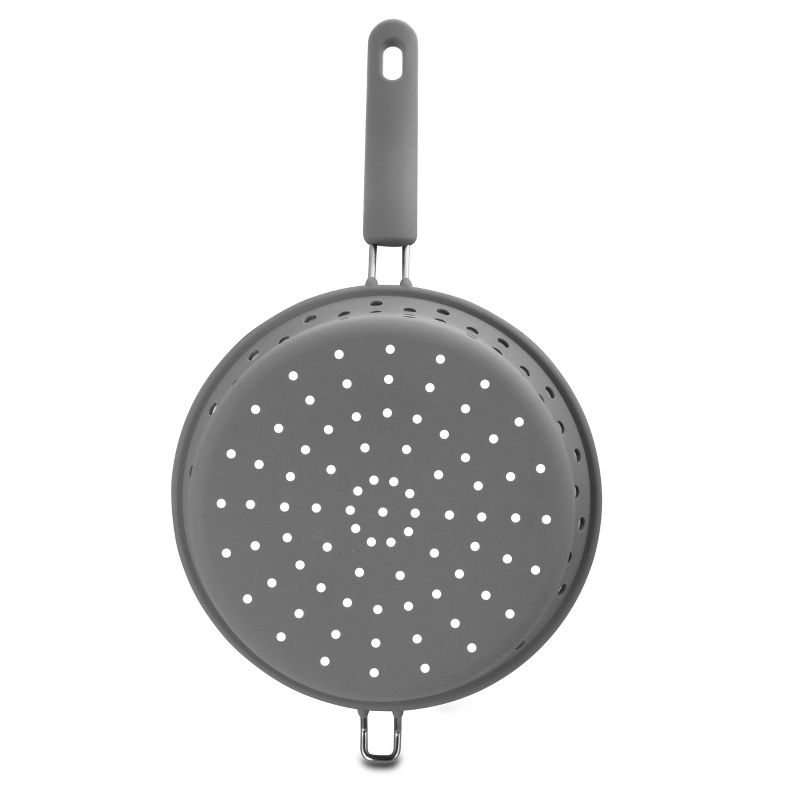 Weight Watchers Healthy Kitchen 1.8 Quart Collapsible Silicone Steamer Basket and Colander in Gray