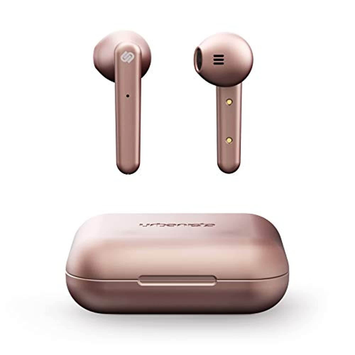 Urbanista Stockholm True Wireless Earbuds 14H Playtime Bluetooth 5.0 with Charging Case, Touch Controls  and  Dual Mic Earphones Compatible with Android and iOS - Rose Gold (34829)