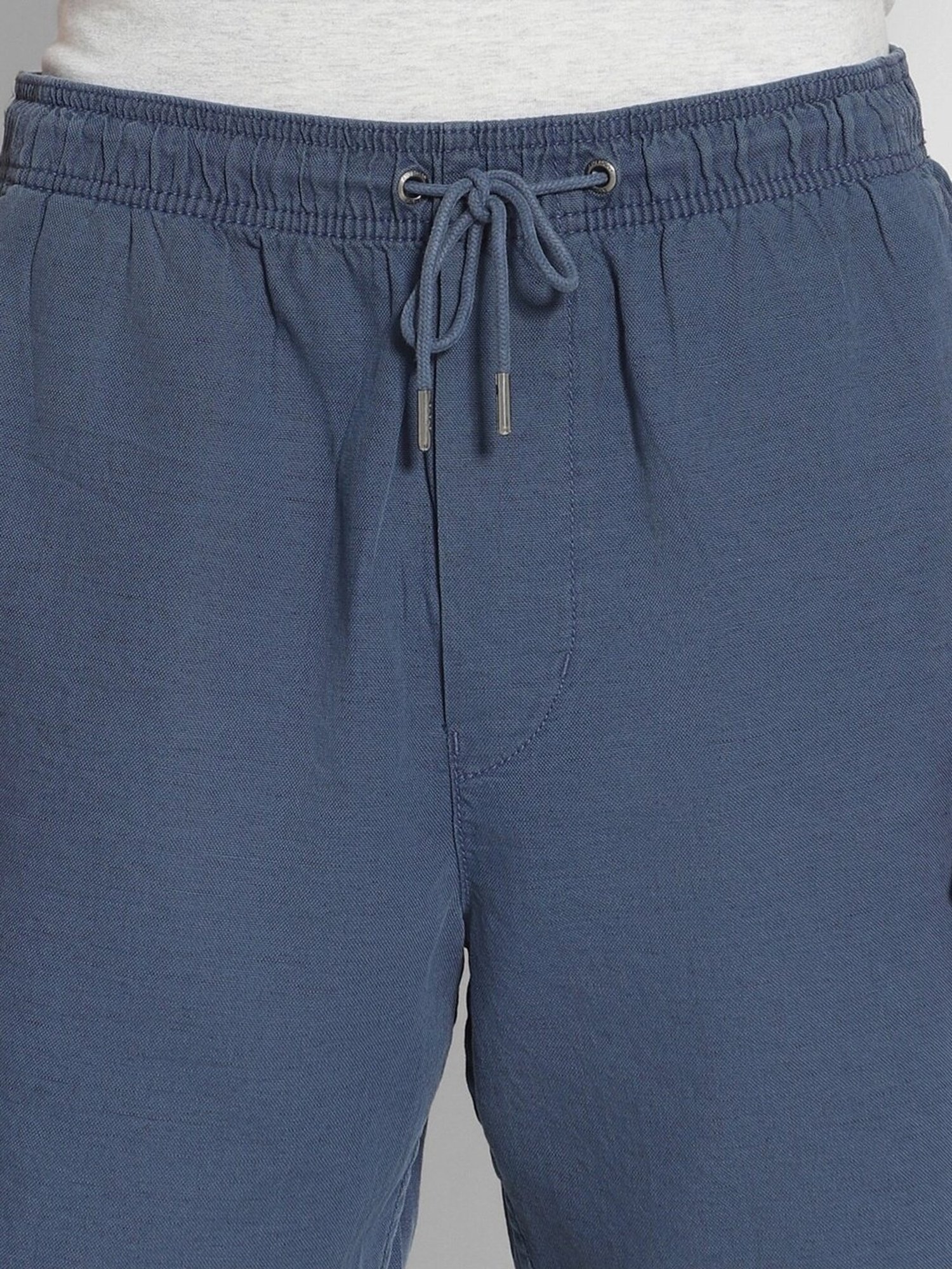 American Eagle Blue Cotton Regular Fit Shorts