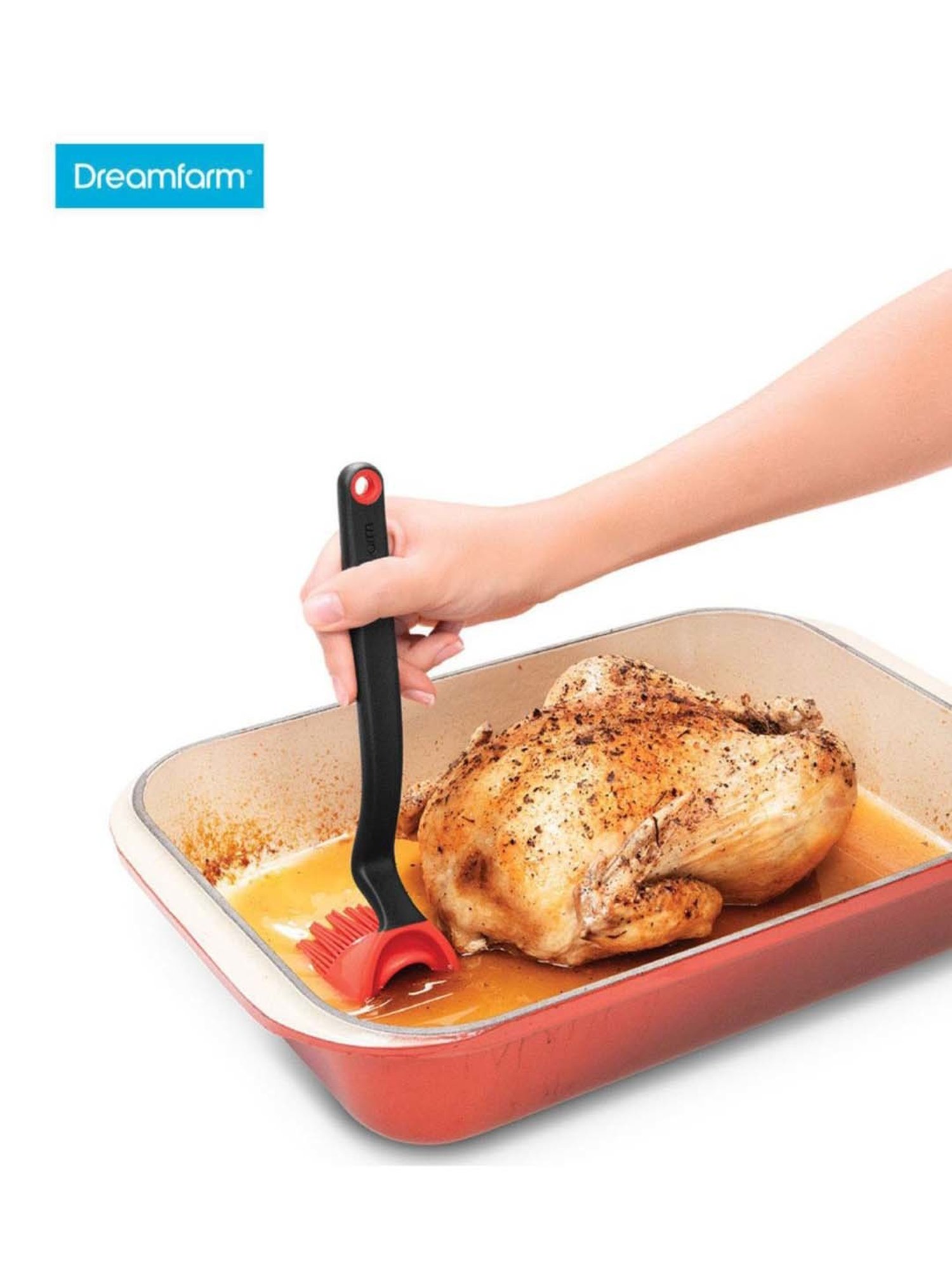 Dreamfarm Red Medium Basting Brush With Scoop Reservoir