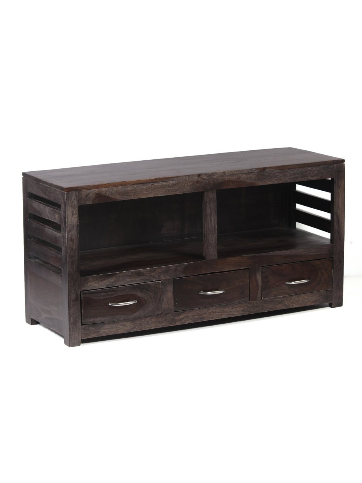 Ikiriya Allen Solid Dark Brown Wood Console Table Mahogany Finish