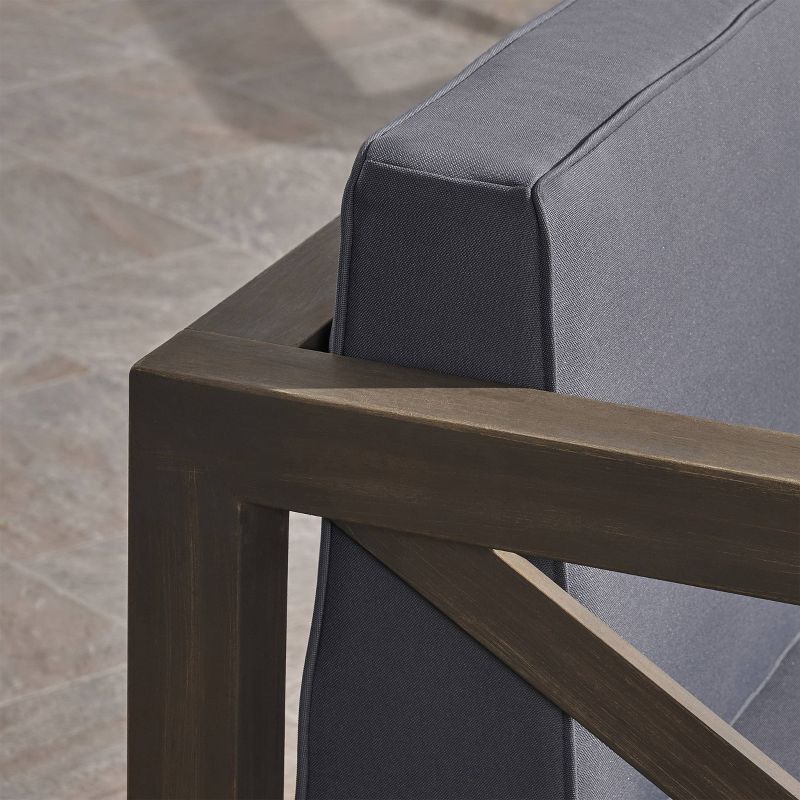 Breckenridge 4pc Seating Set Java Brown Fame Sunbrella Meredian Brick Red Fabric - La-Z-Boy