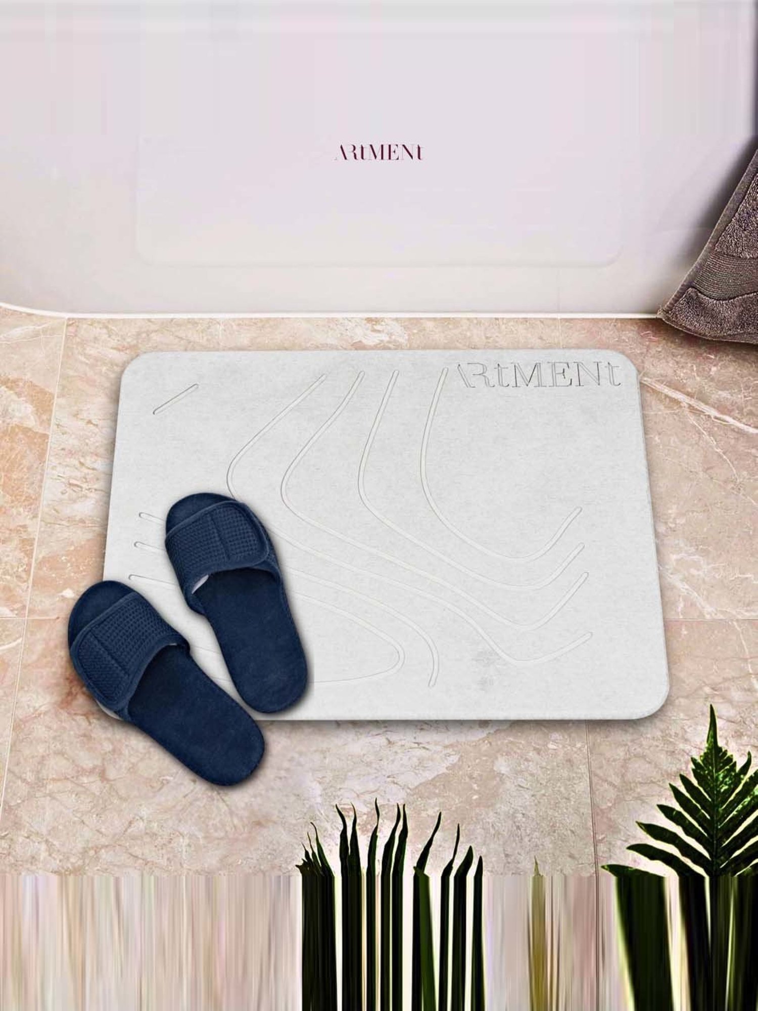 The Artment White Diatomaceous Earth Terradry Stone Bath Mat