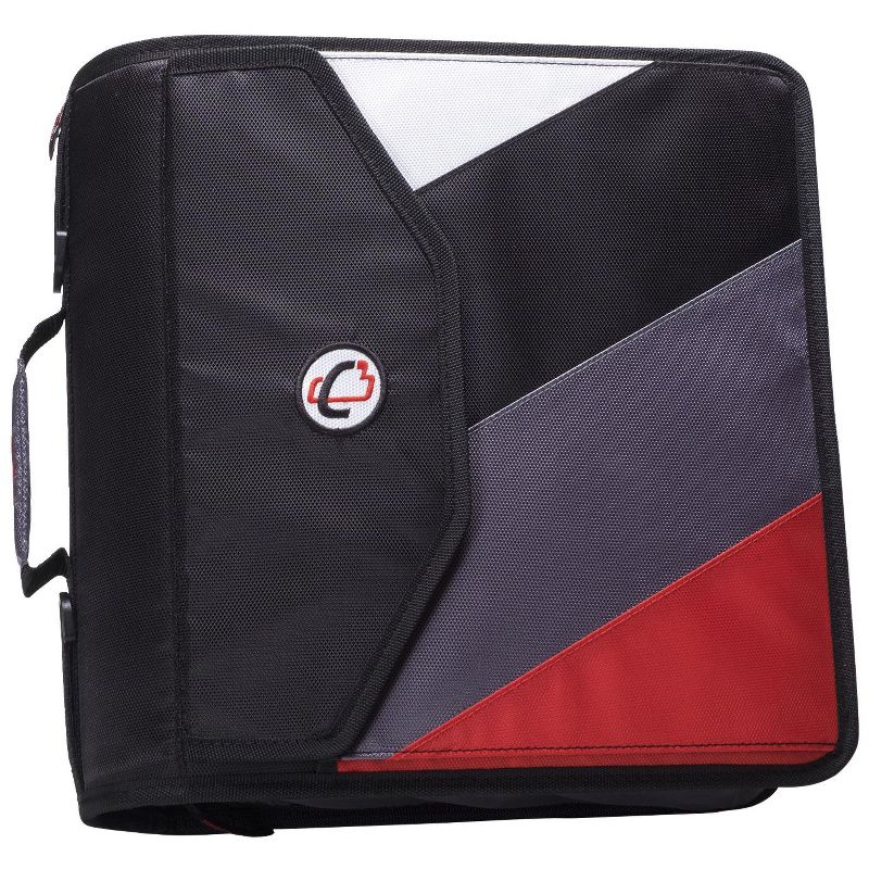 Case-it The King Sized Zip Tab Backpack Zipper Binder, 4 Inch D-Ring, Black