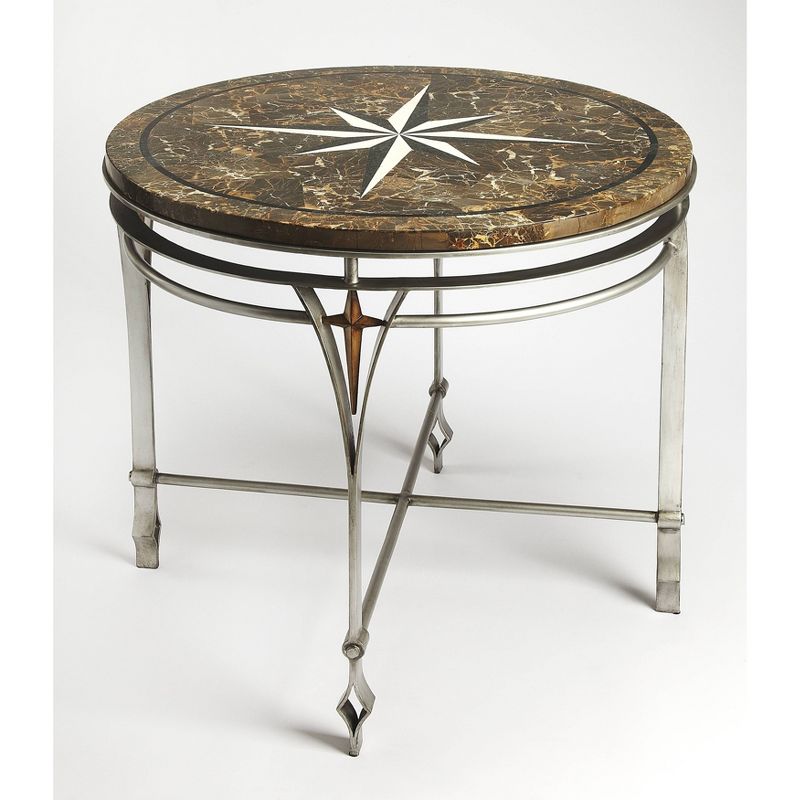Regina Fossil Stone & Metal Foyer Table Brown - Butler Specialty