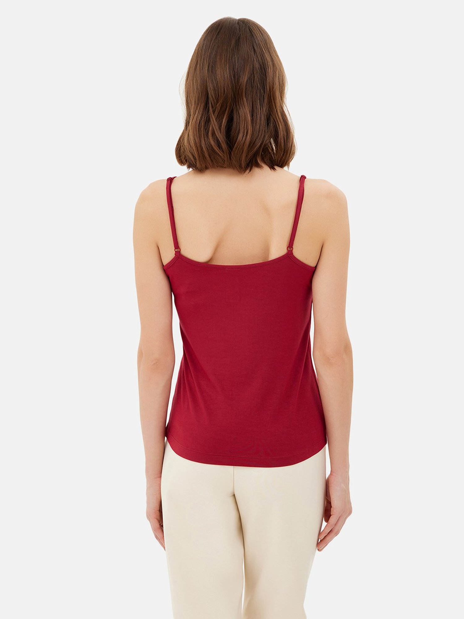 Kazo Maroon Cotton Camisole
