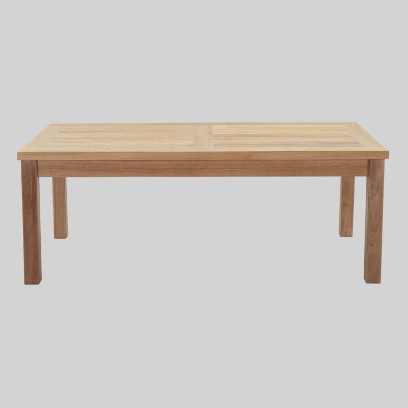 Marina Outdoor Patio Teak Rectangle Coffee Table in Natural - Modway