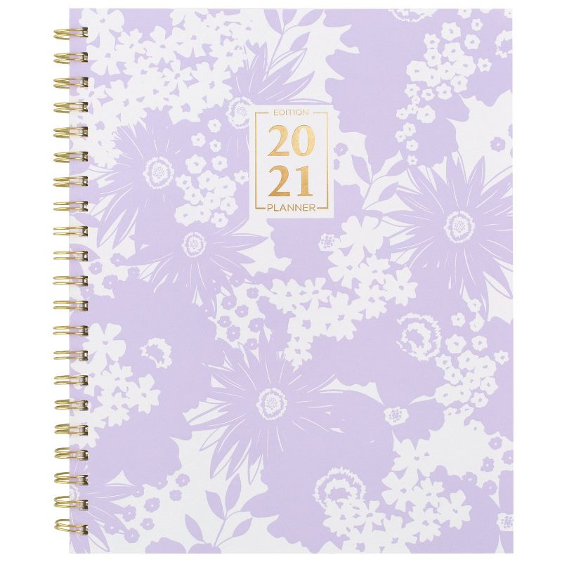 2021 Planner 8.875" x 11" Zen Clear Poly Garden Purple - Cambridge
