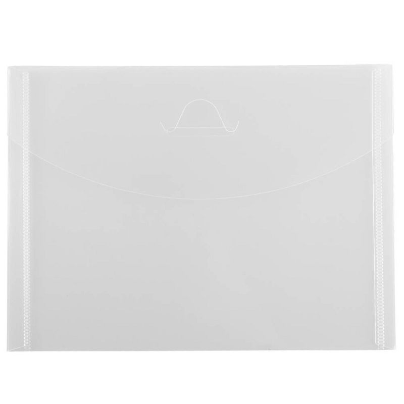 JAM Paper 8 5/8'' x 11 1/2'' 6pk Plastic 3 Hole Punch Binder Envelopes, Hook & Loop Closure, 1" Expansion - Multicolor