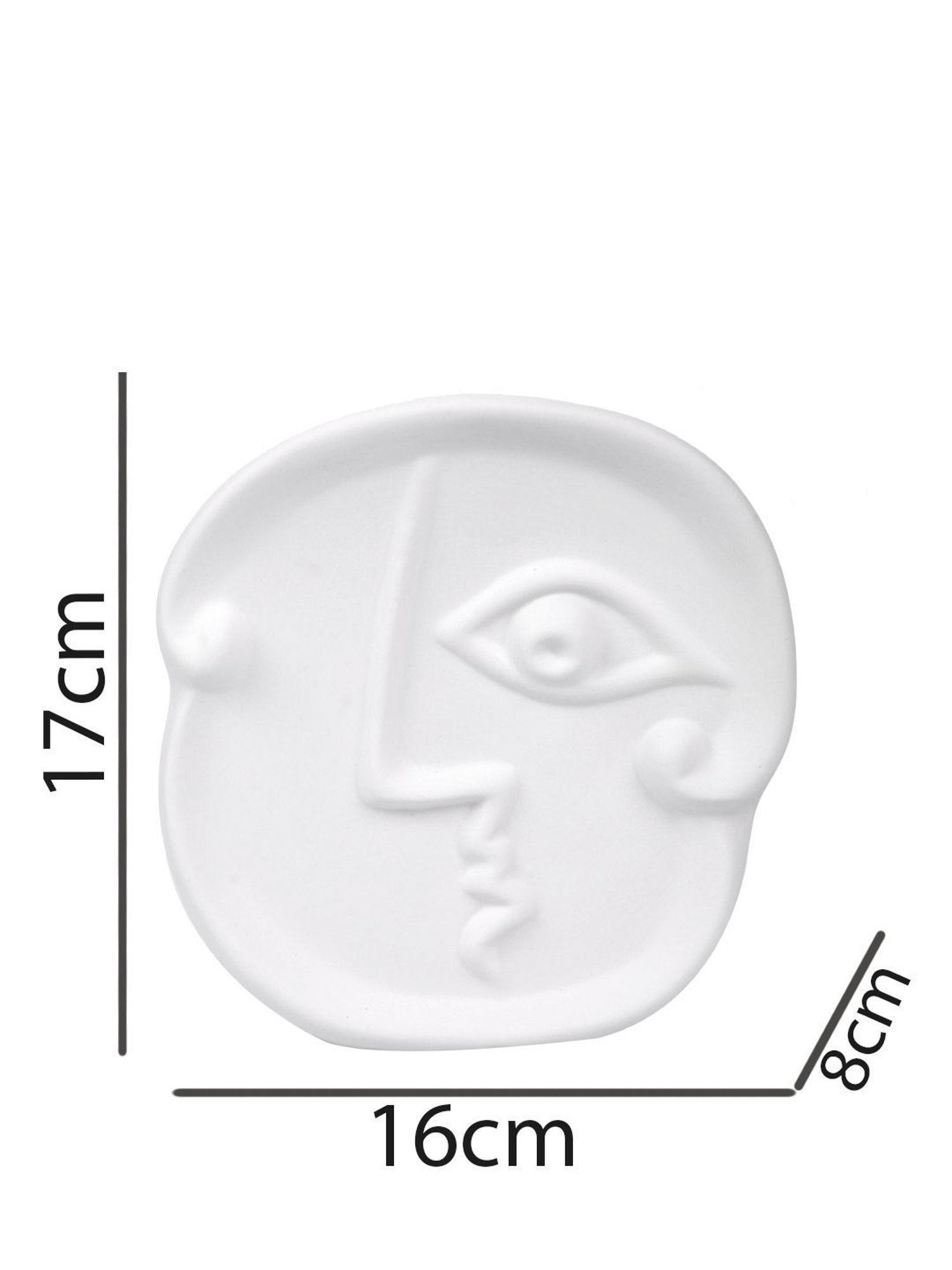 Tayhaa White Ceramic Side Facing Vase