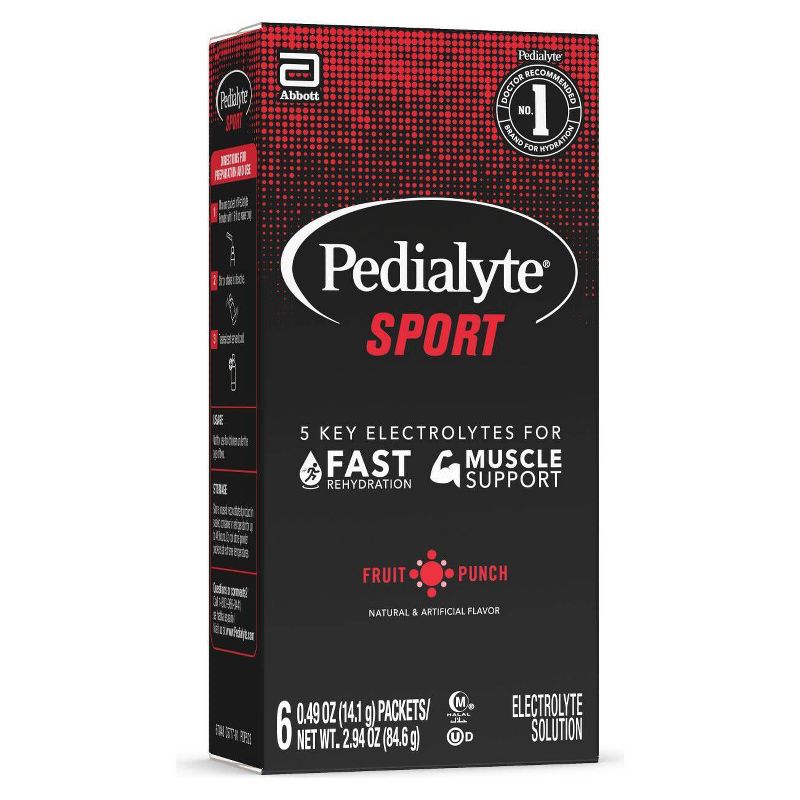 Pedialyte Sport Electrolyte Powder - Fruit Punch - 6ct/2.94oz