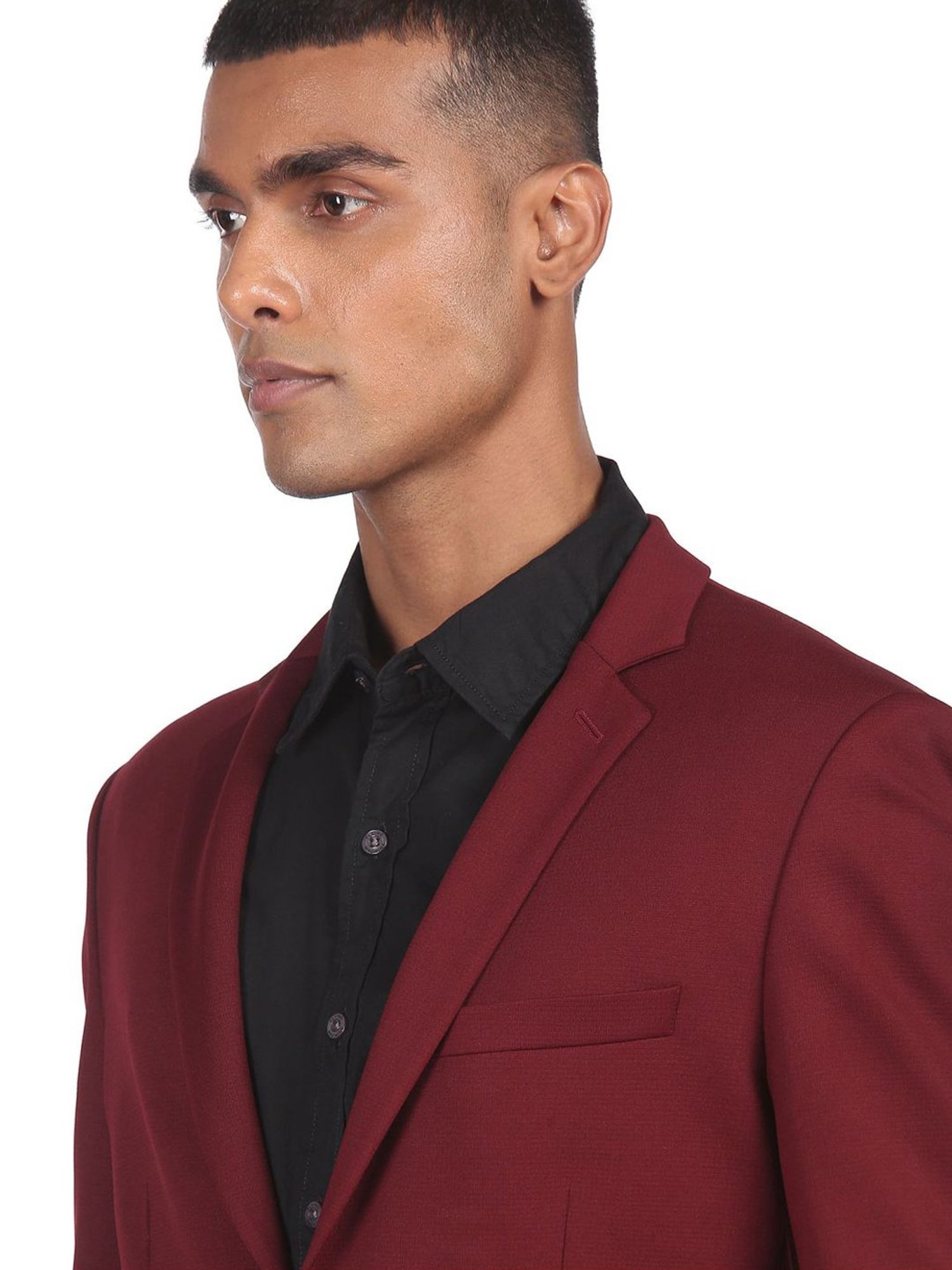 AD by Arvind Red Slim Fit Blazer