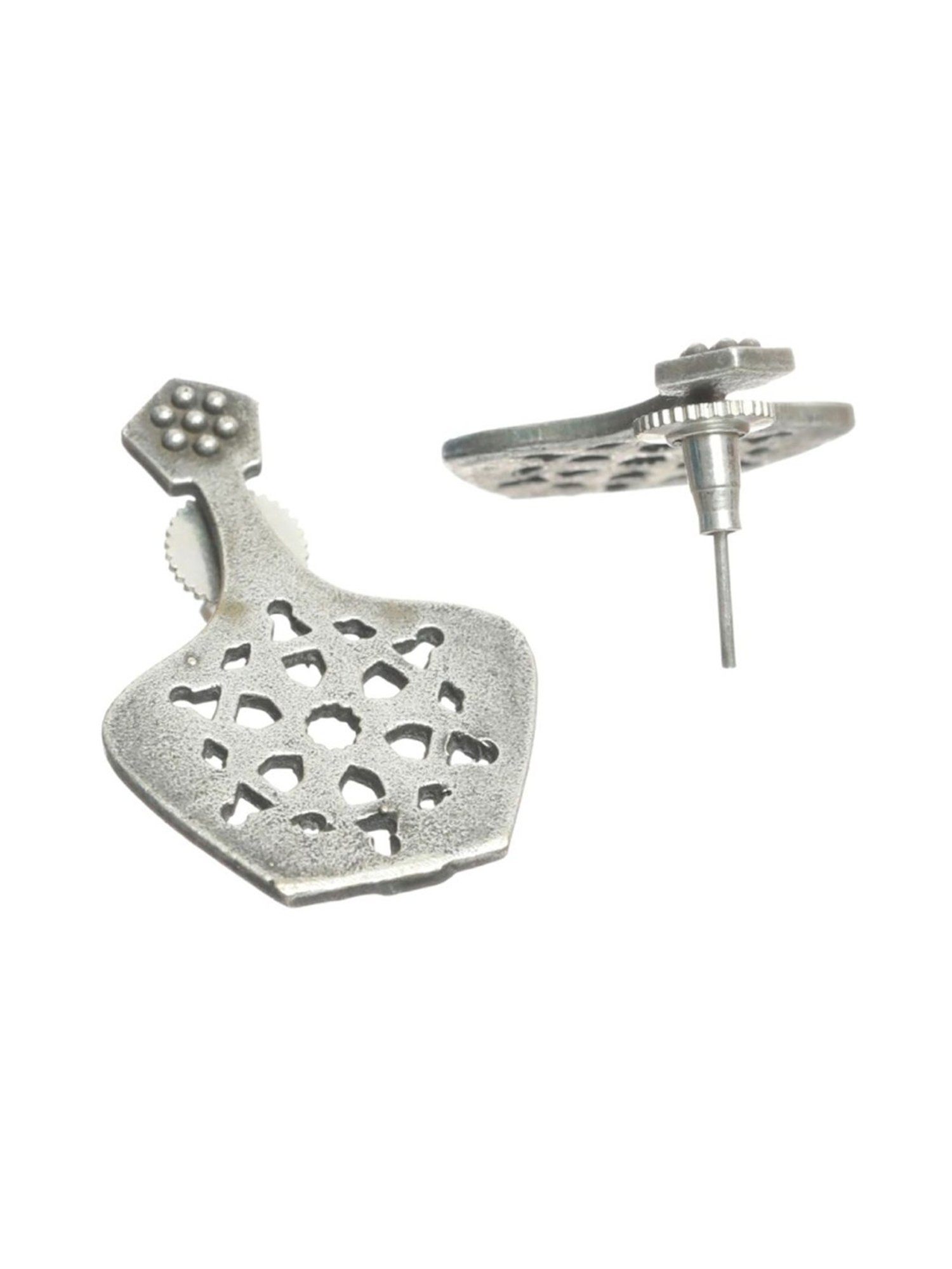 Aatmana Silver Look-Alike Dome Shaped Stud Earrings for Women