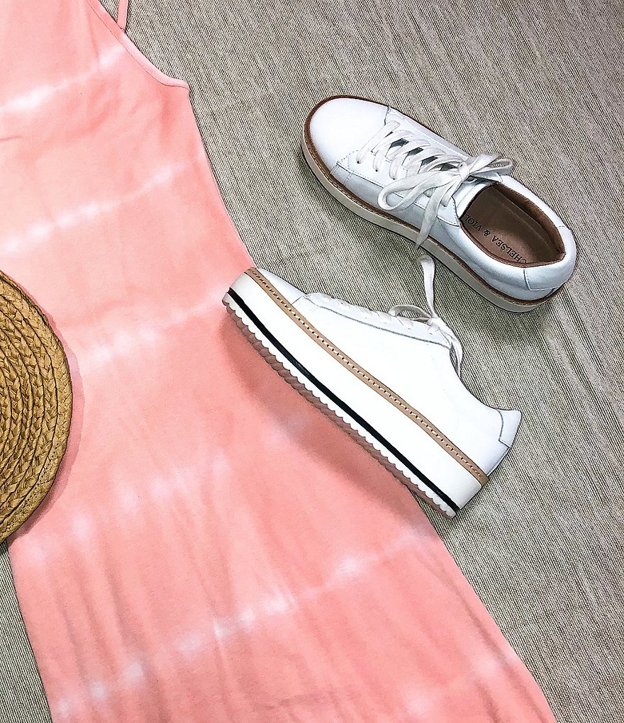 Chelsea & Violet Minie Leather Platform Lace-Up Sneakers