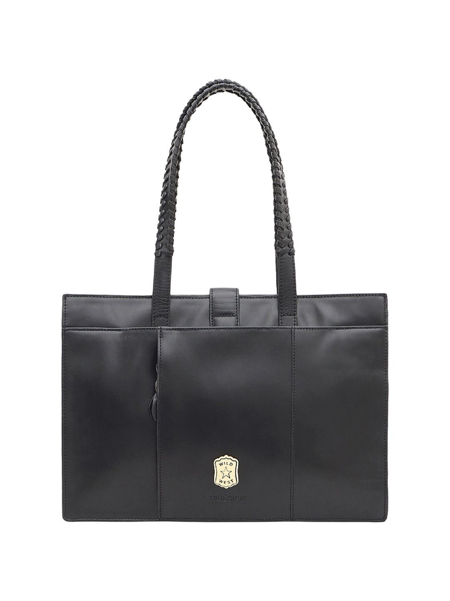 Hidesign WILD WEST  Black Solid Large Laptop Handbag