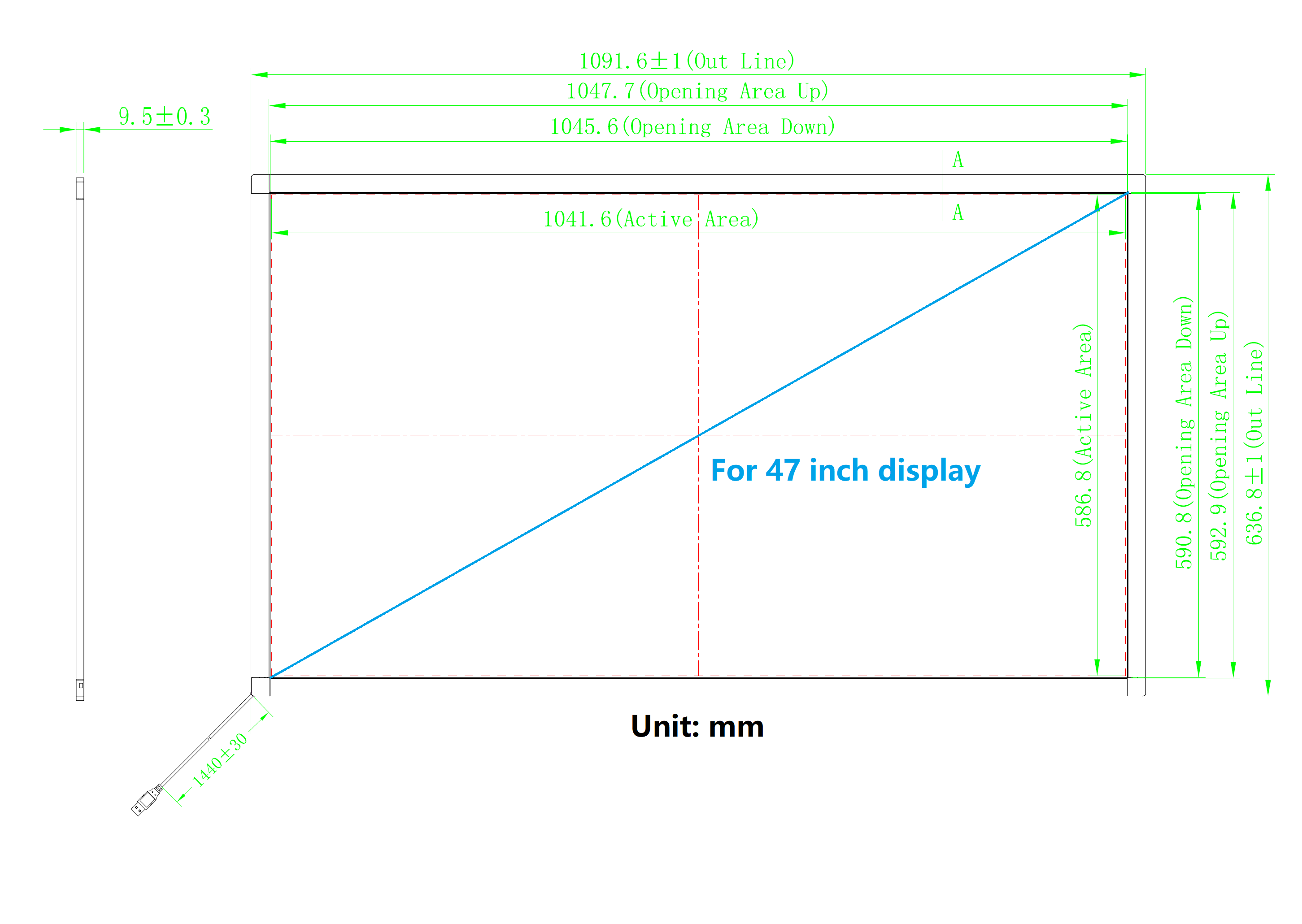 47 Inch 10 Points Infrared IR Multi Touch Screen Overlay Frame Panel USB Free Driver