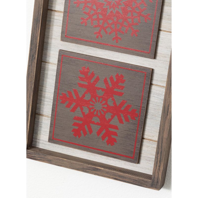 Sullivans Snowflake Wall Decor 8"H Red