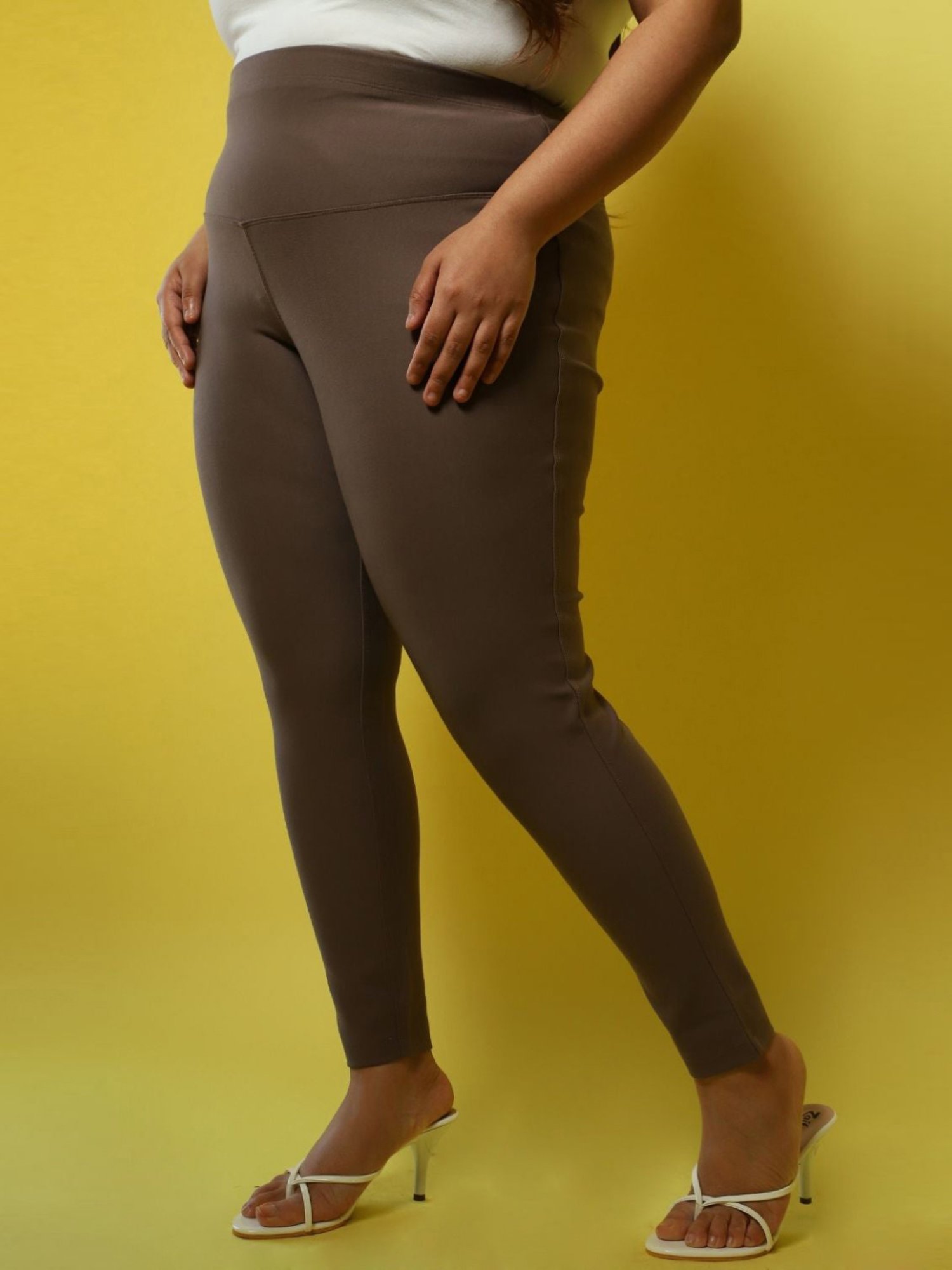 Amydus Brown Mid Rise Jeggings