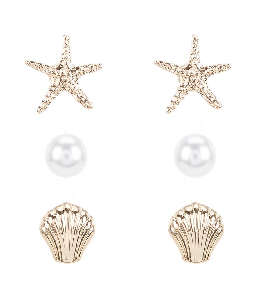 Southern Living Shell Trio Earring Set