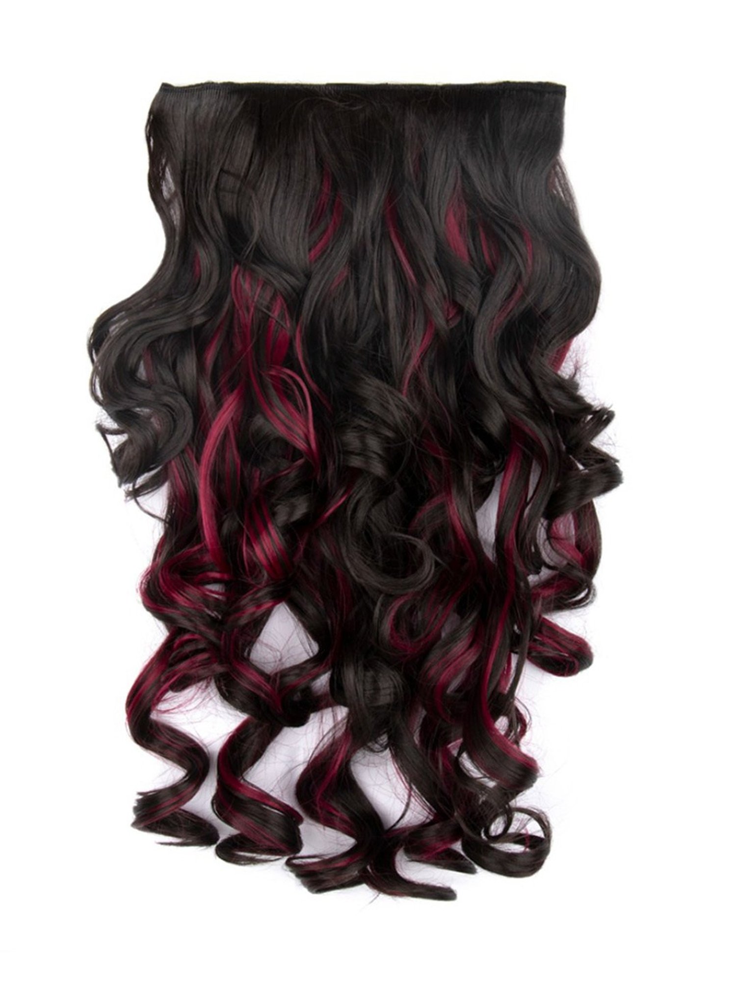 Streak Street Clip-In Step Curls Burgundy Hair Extensions - 18 Inches