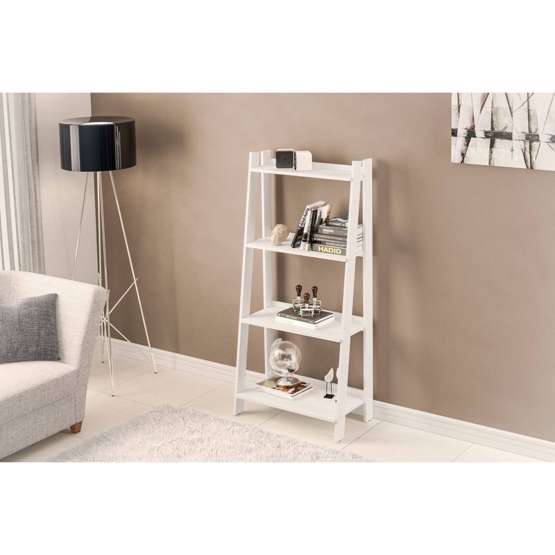 53.14" Lisbon 4 Shelf Bookshelf White - Chique