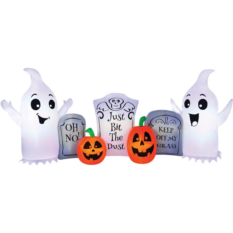Occasions 8' Inflatable Ghost and Tombstone Scene , 3 ft Tall, Multicolored