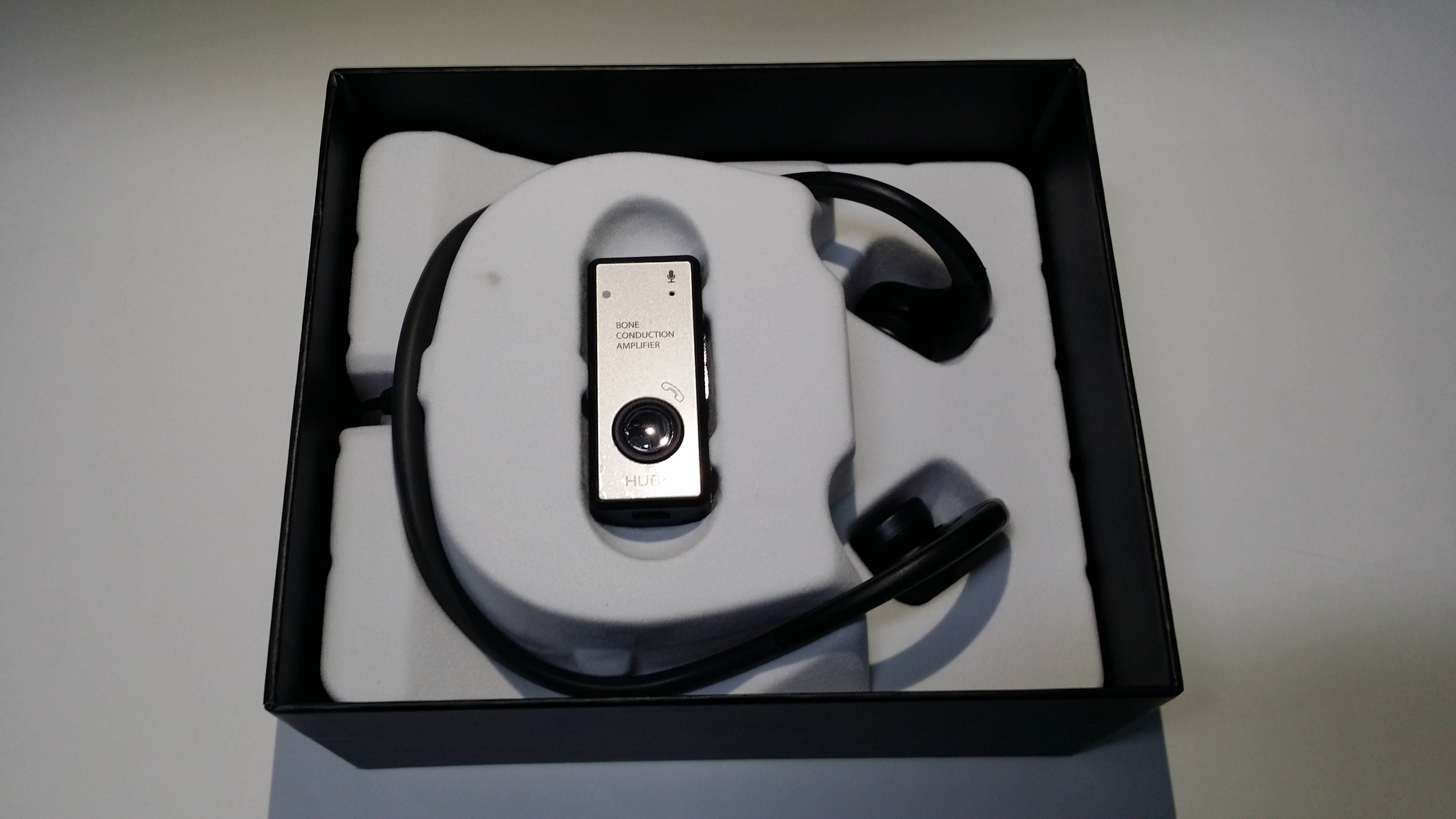 Hitrons Solutions ENO-BBLK Open Ear Bone Conduction Headphone with Amplifier, Microphone & Sports - Black