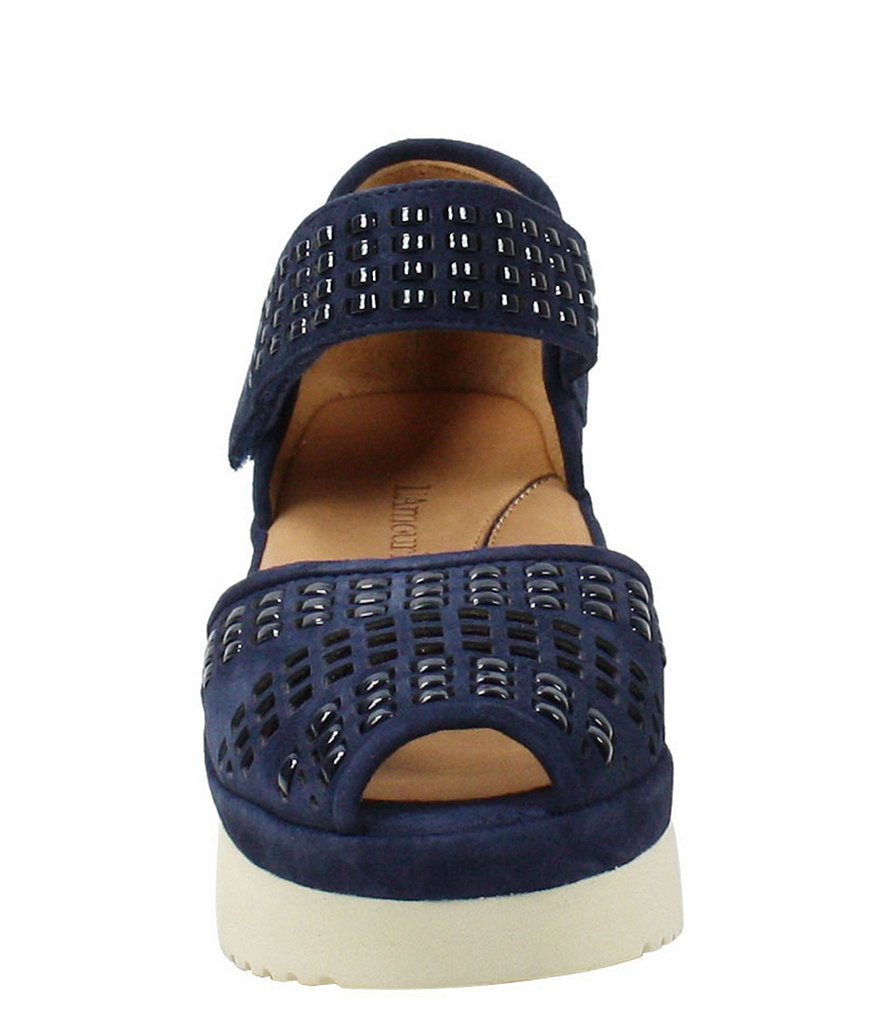 L'Amour Des Pieds Amalsinda Suede Patent Weave Platform Sandals